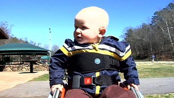 SC tot battling paralyzation gets wheels