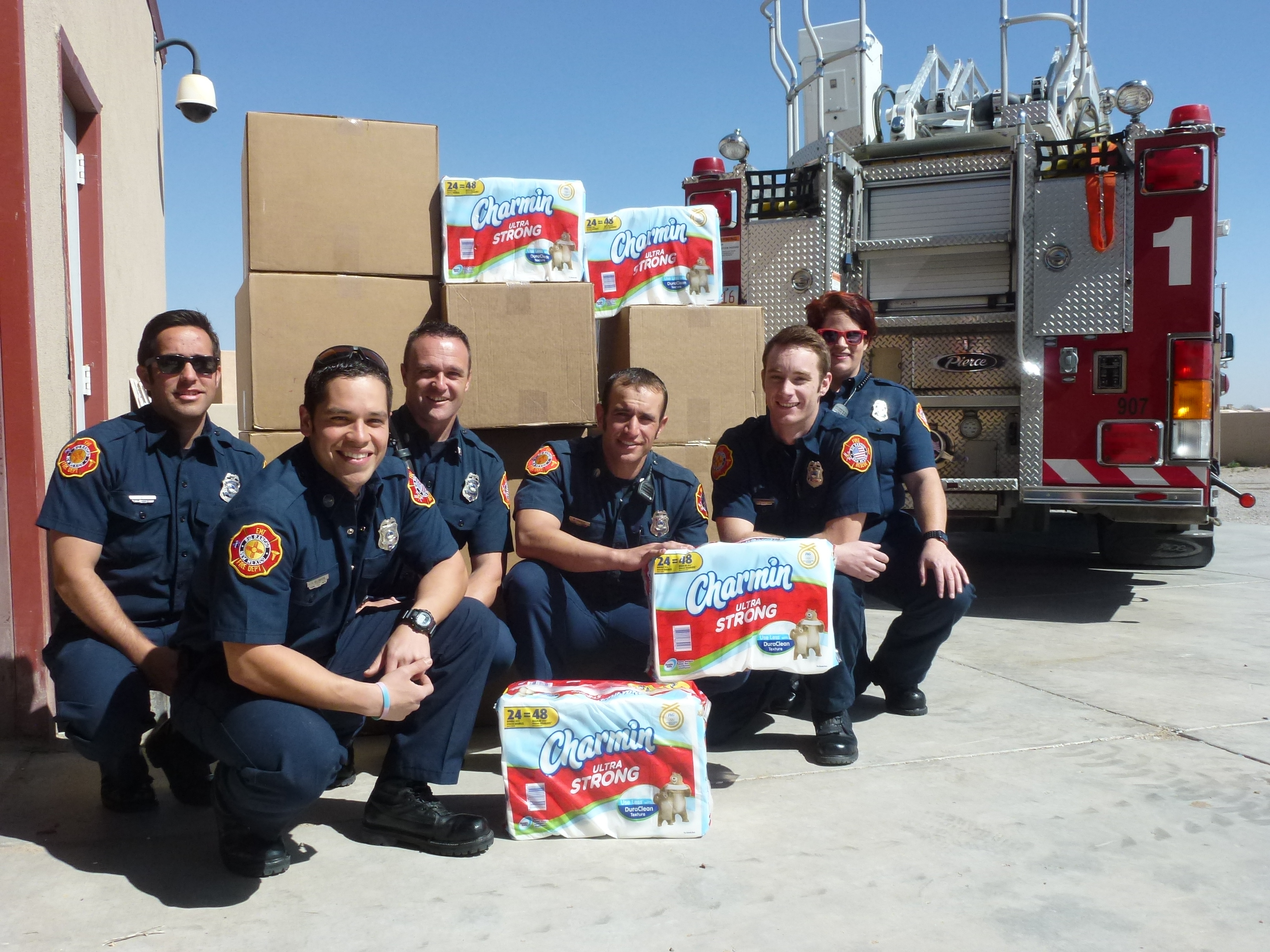 Photo of Rio Rancho Fire Department Receiving a Donation of Charmin Ultra Strong Toilet Paper Available on Business Wire’s Website and AP PhotoExpress