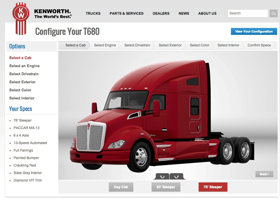 Kenworth Launches T680 Online Truck Configurator