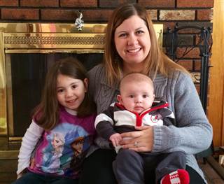 Kristin Kerr with her daughter Kaelyn, 4, and 
son Jackson, 3 months. (Credit: Kristin Kerr)