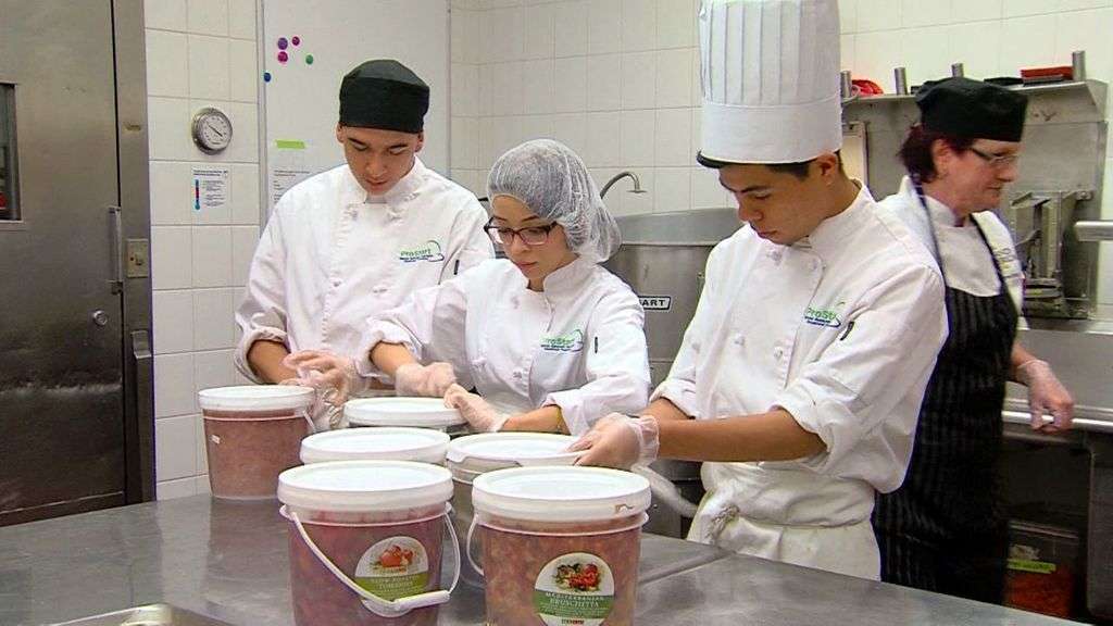 A group of high school students spent Wednesday, April 2, 2014, in the kitchen at the Grand America hotel. As part of the National Restaurant Association's ProStart program, they were helping to prepare food for The Governor's Utah Economic Summit. (Photo: KSL TV)