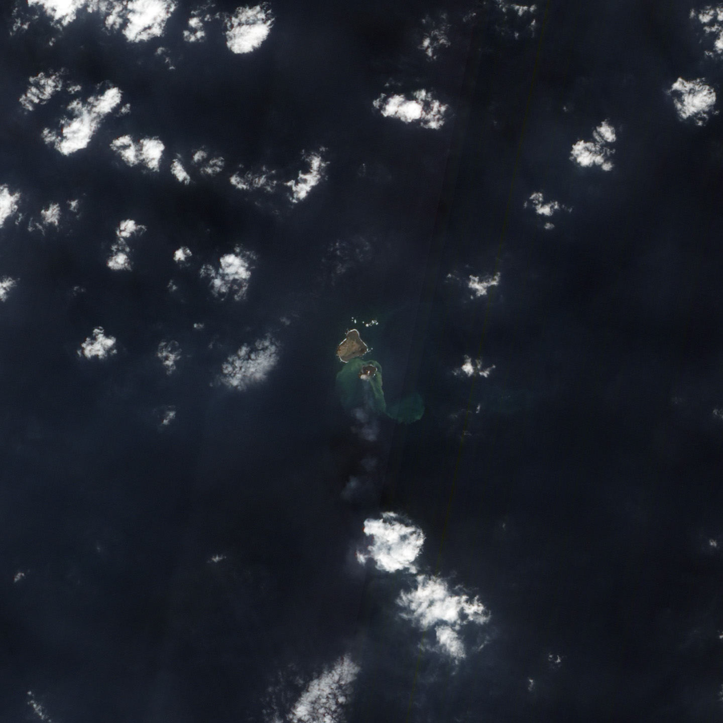 Volcanic island eats another off Japan