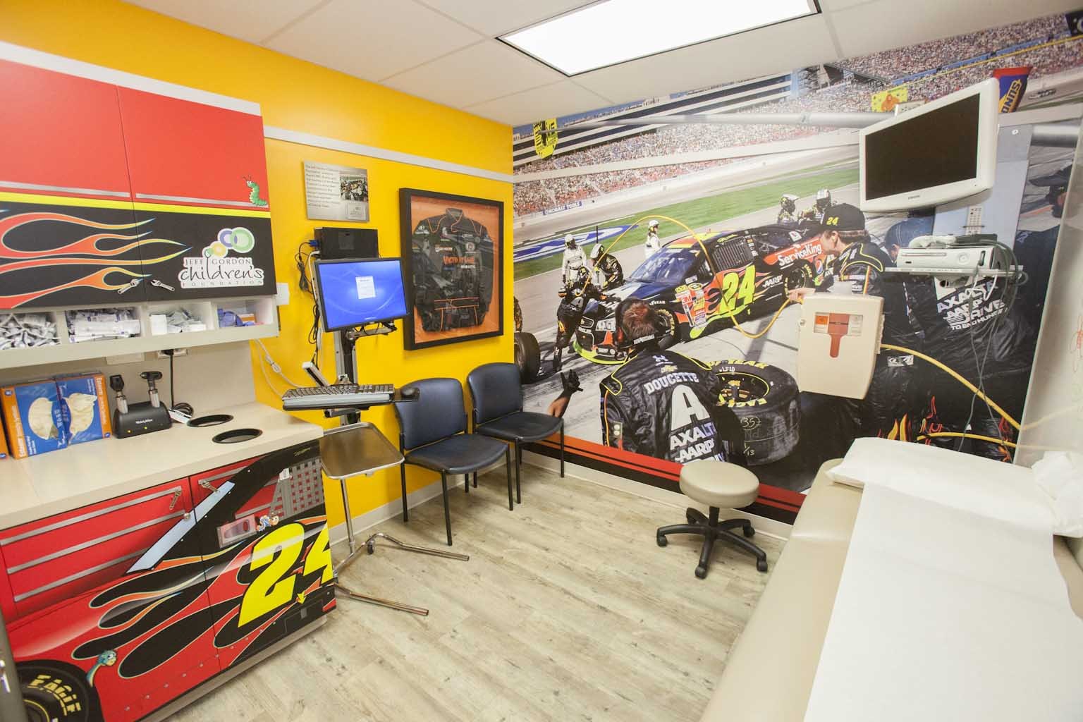 Axalta’s Brilliant Flames Bedazzle Jeff Gordon Pediatric Treatment Room