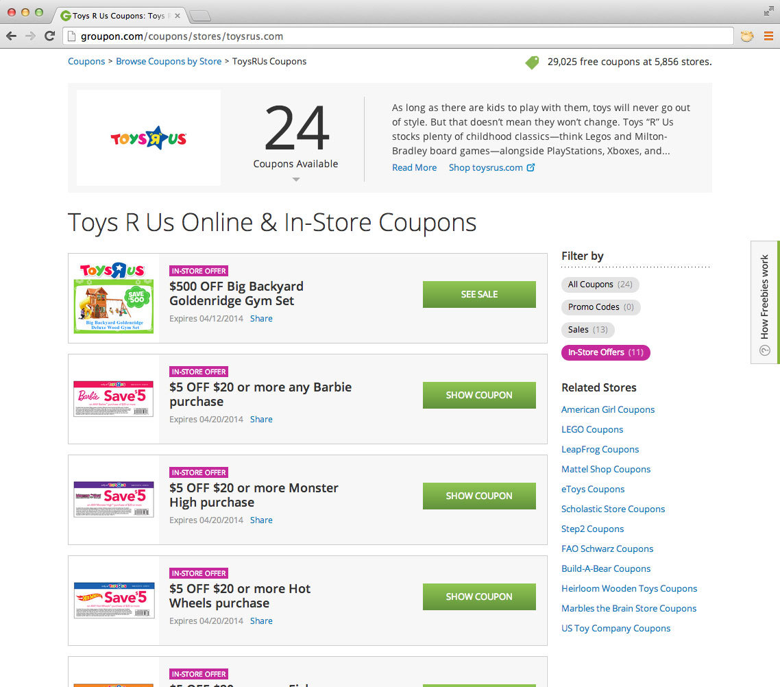 Groupon Adds In-store Coupons to Freebies, Expanding the Number of Ways Retailers Drive Traffic to their Business