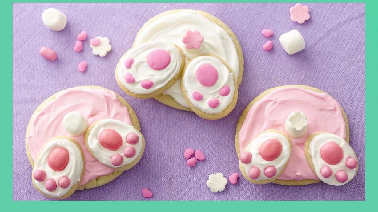 Galletas en forma de 'colitas' de conejos para Pascuas: