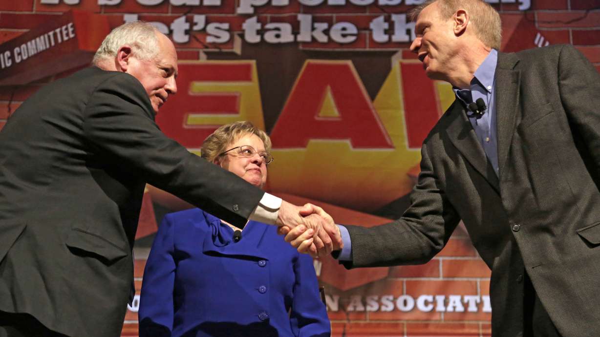 Quinn, Rauner spar on education in 1st 2014 event