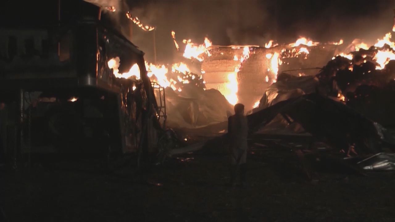Teresa and Phil Olsen lost most of their
livelihood in a massive barn fire in March.
(Photo: KSL TV file)