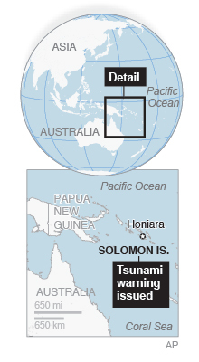 2 powerful earthquakes hit Solomon Islands