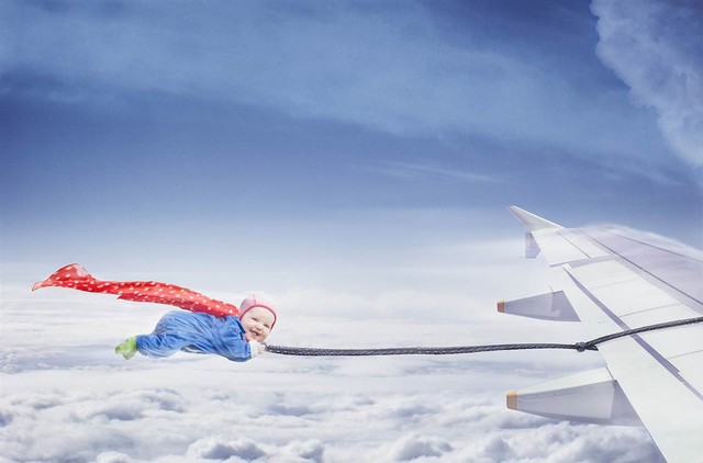 Baby masters flying, ninja skills and more thanks to dad's Photoshop art