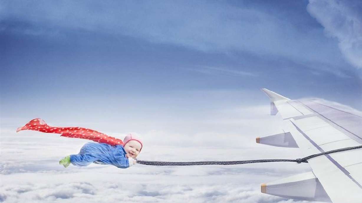 Baby masters flying, ninja skills and more thanks to dad's Photoshop art