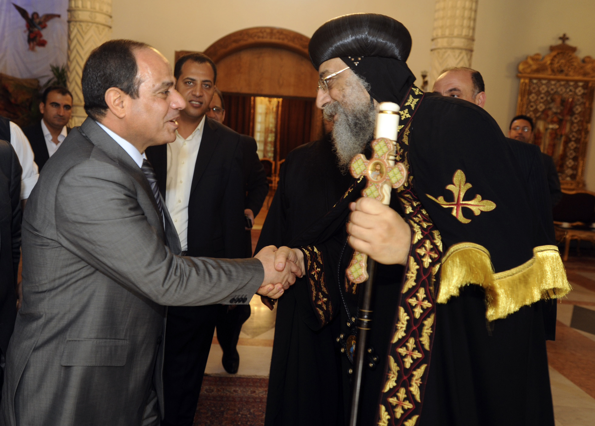 Egypt's el-Sissi visits Coptic pope before Easter