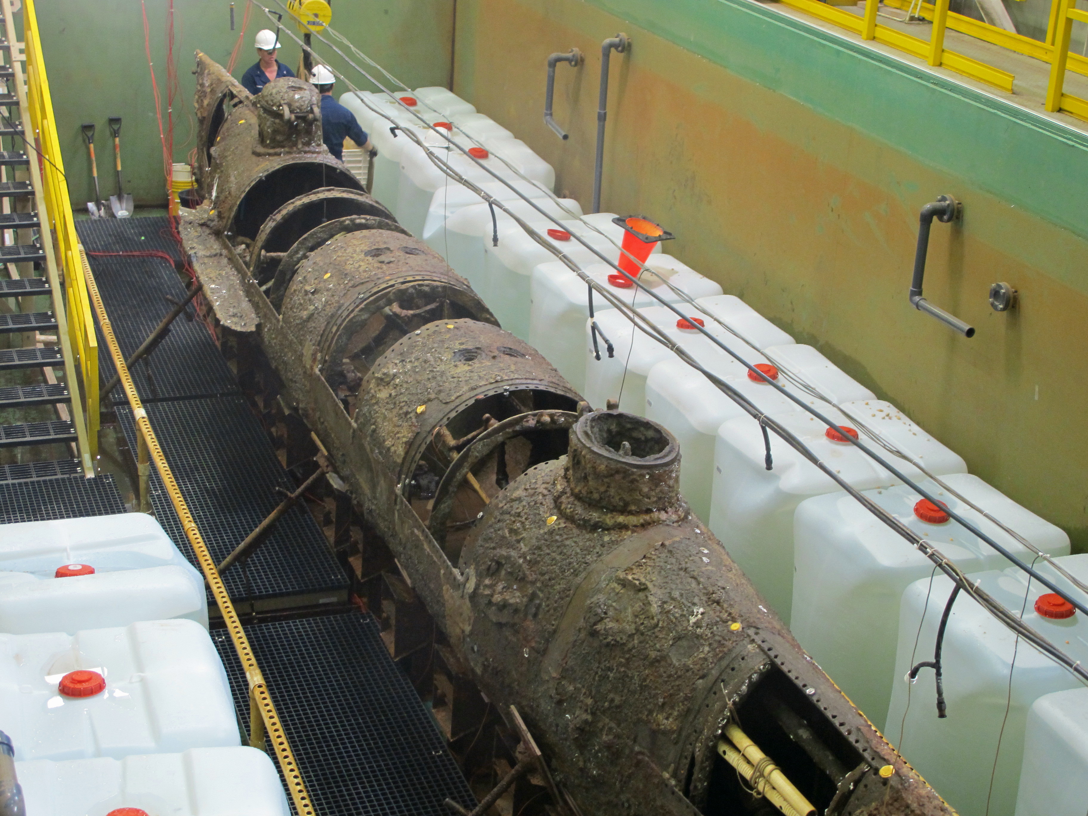 Confederate sub: Chemical bath to expose hull