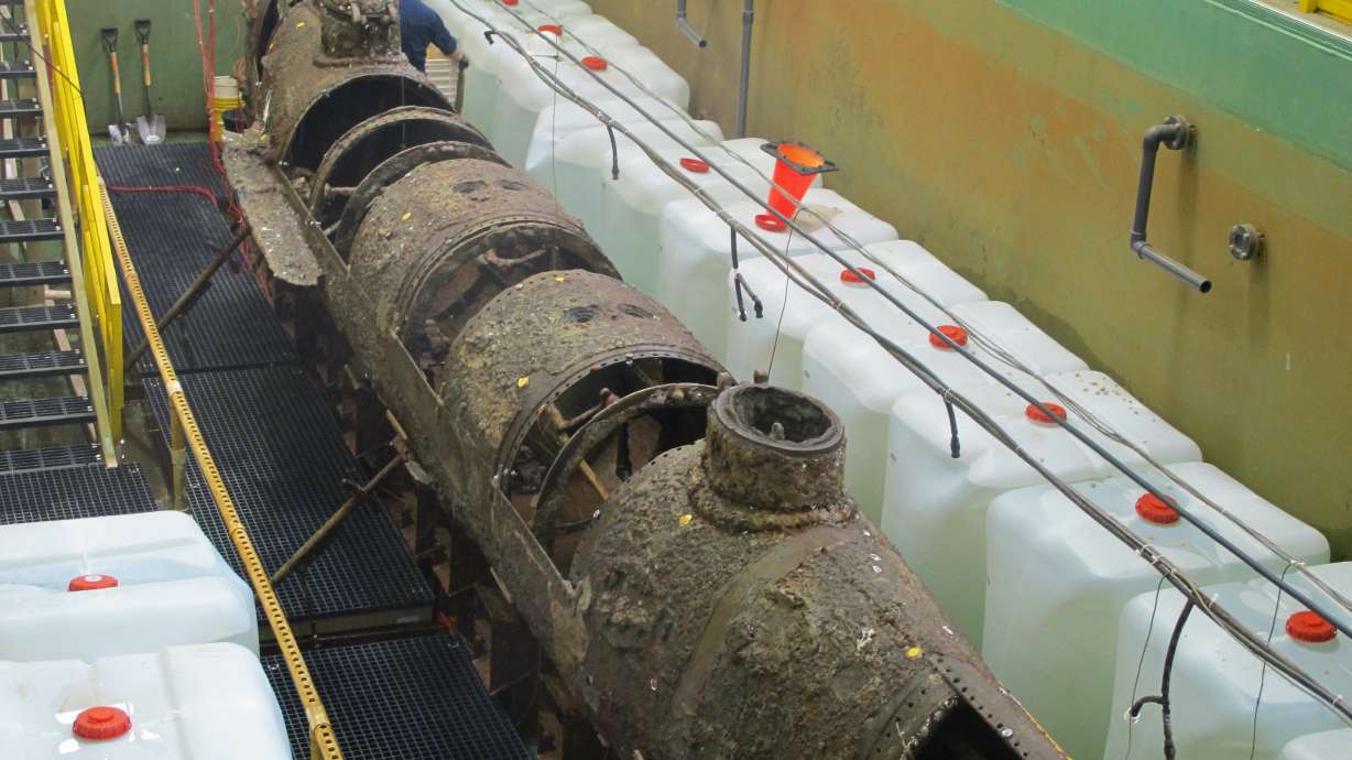 Confederate sub: Chemical bath to expose hull