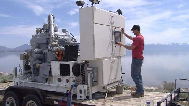 Two Utah companies are using their technology to turn water from the
Great Salt Lake's Farmington Bay into drinking water. The water is
heated, and the steam is then condensed back into clear drinking
water.