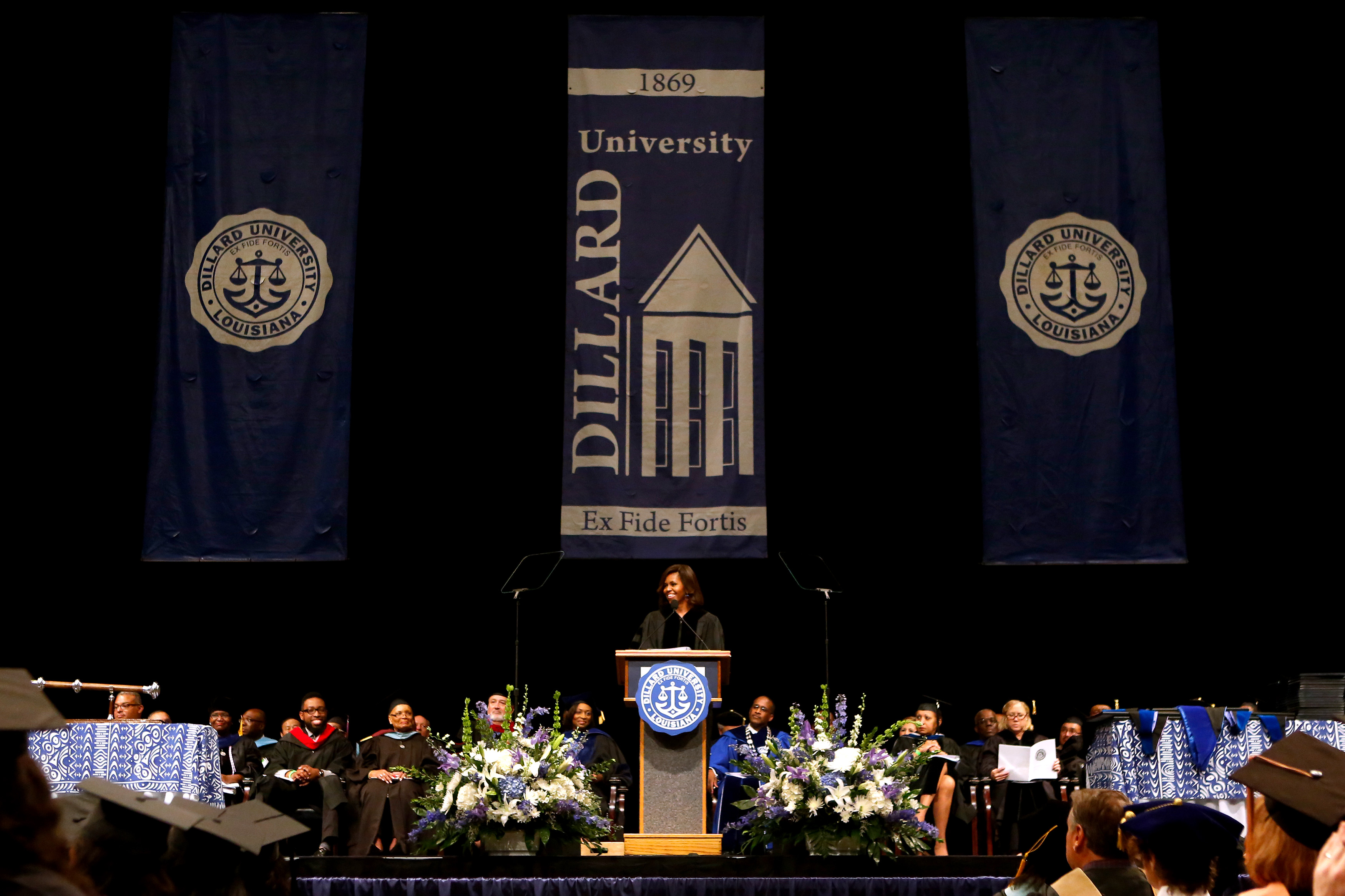 First lady tells Dillard grads to stay hungry