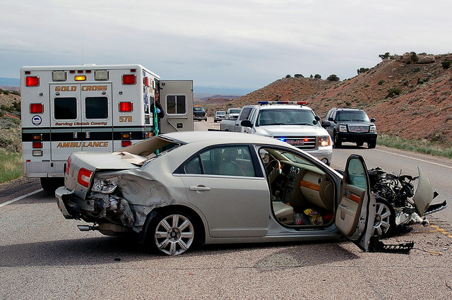 Tanker truck hits car attempting U-turn