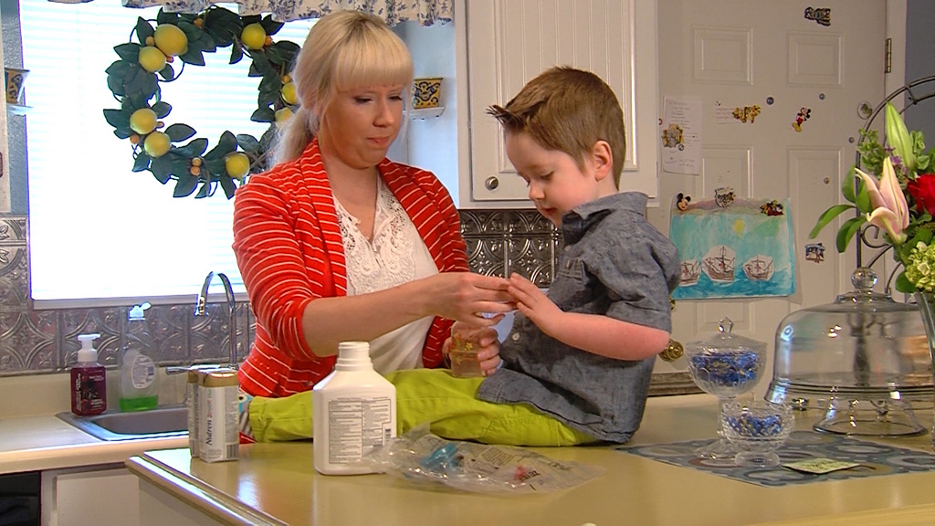 Charlotte and Greyson Brown in Orem, May 12,
2014. Greyson has a very rare disease. No other
person has been diagnosed with his specific
mutation. (Photo: Alan Neves, KSL TV)
