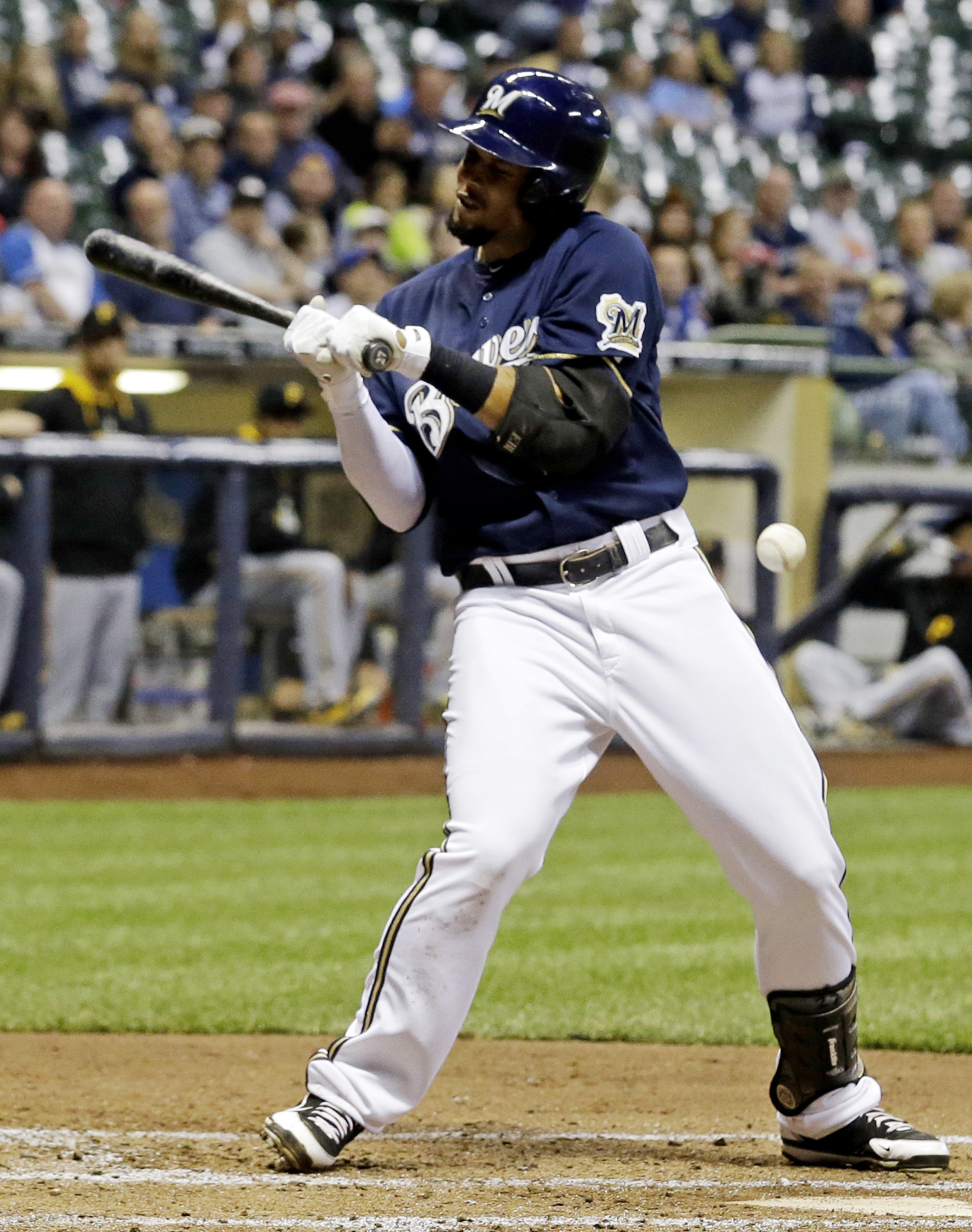 Battered Brewers beat Pirates, Cole 5-2