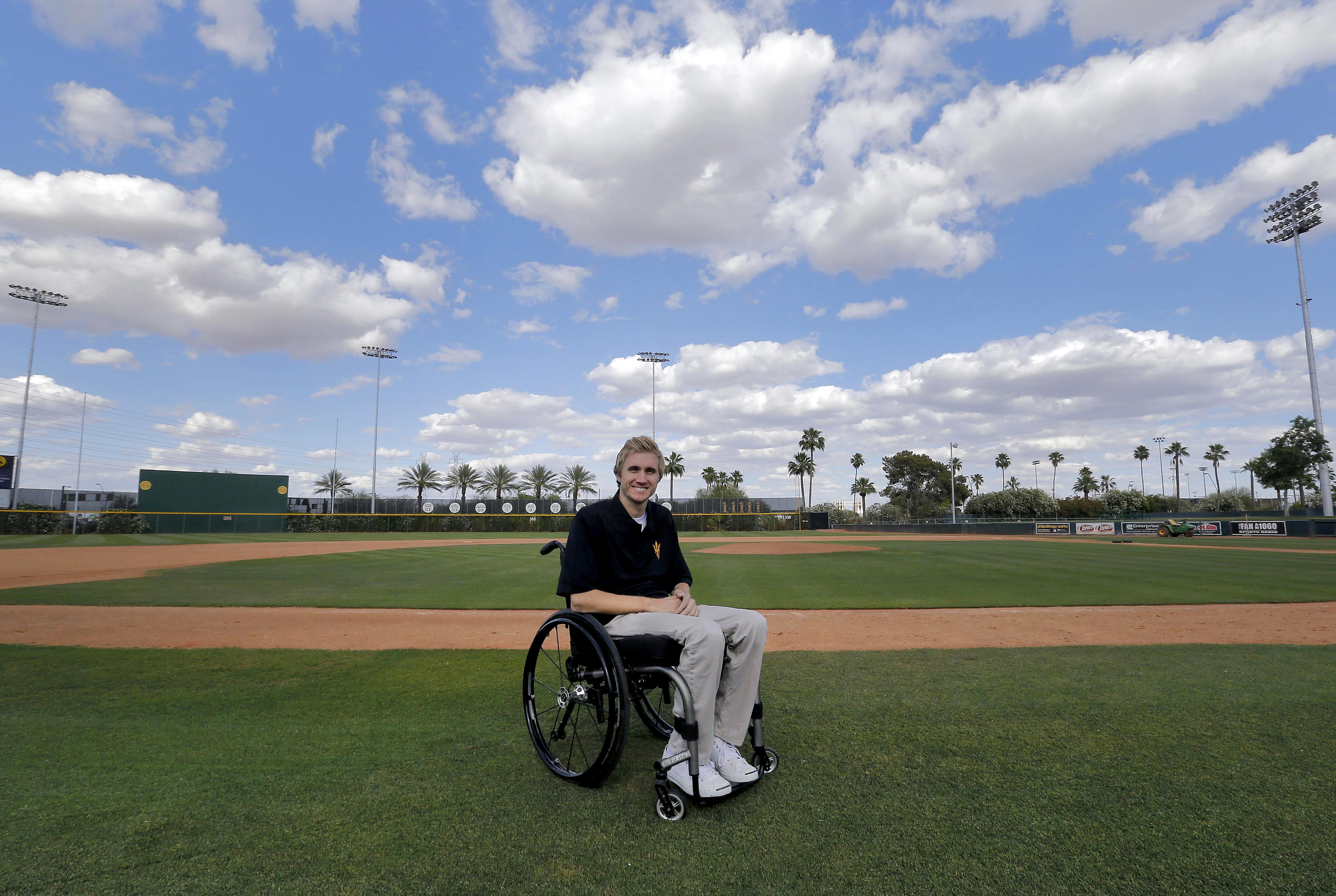Paralyzed ballplayer finds a future in the game