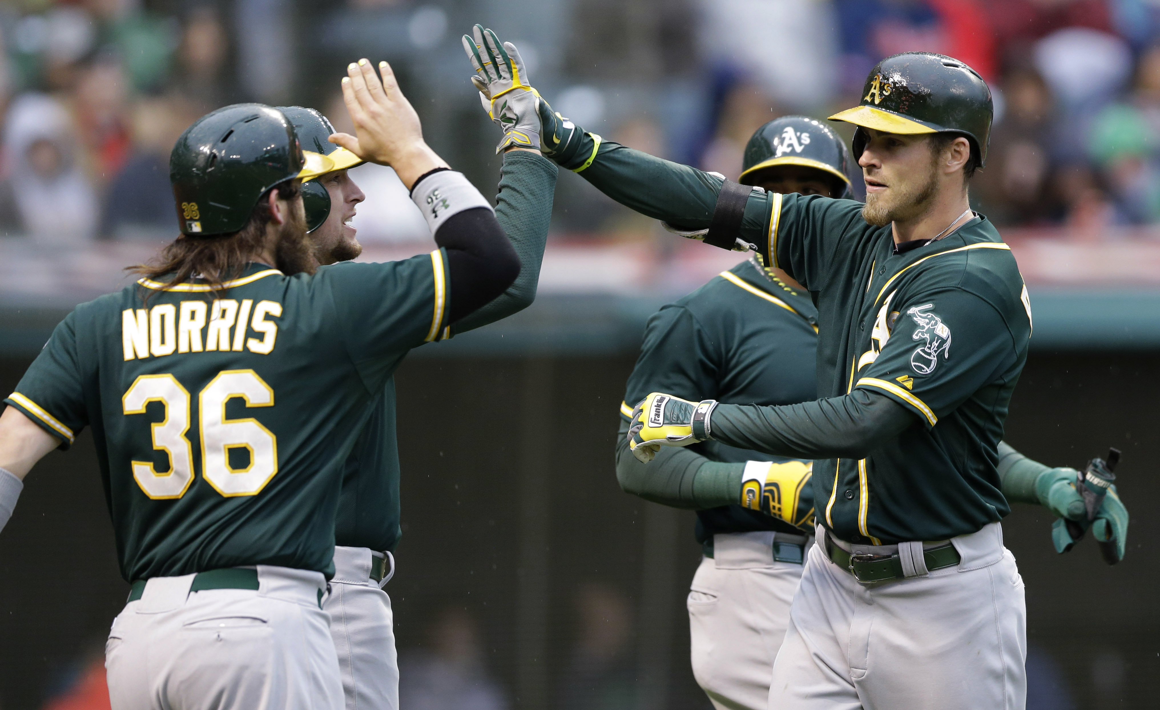 Reddick has 2 HRs, 6 RBIs as A's beat Indians 11-1
