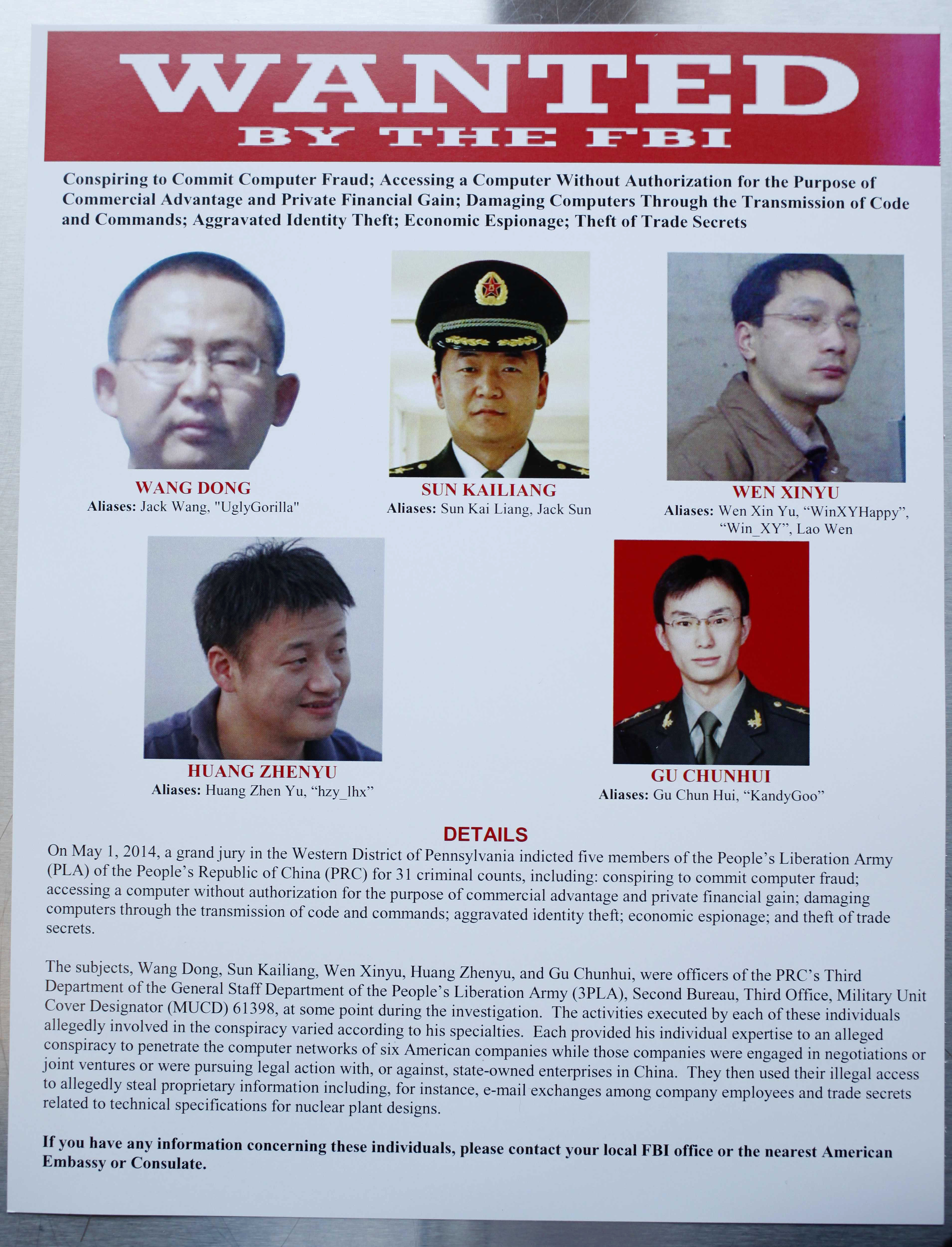 China warns US cyber charges could damage ties