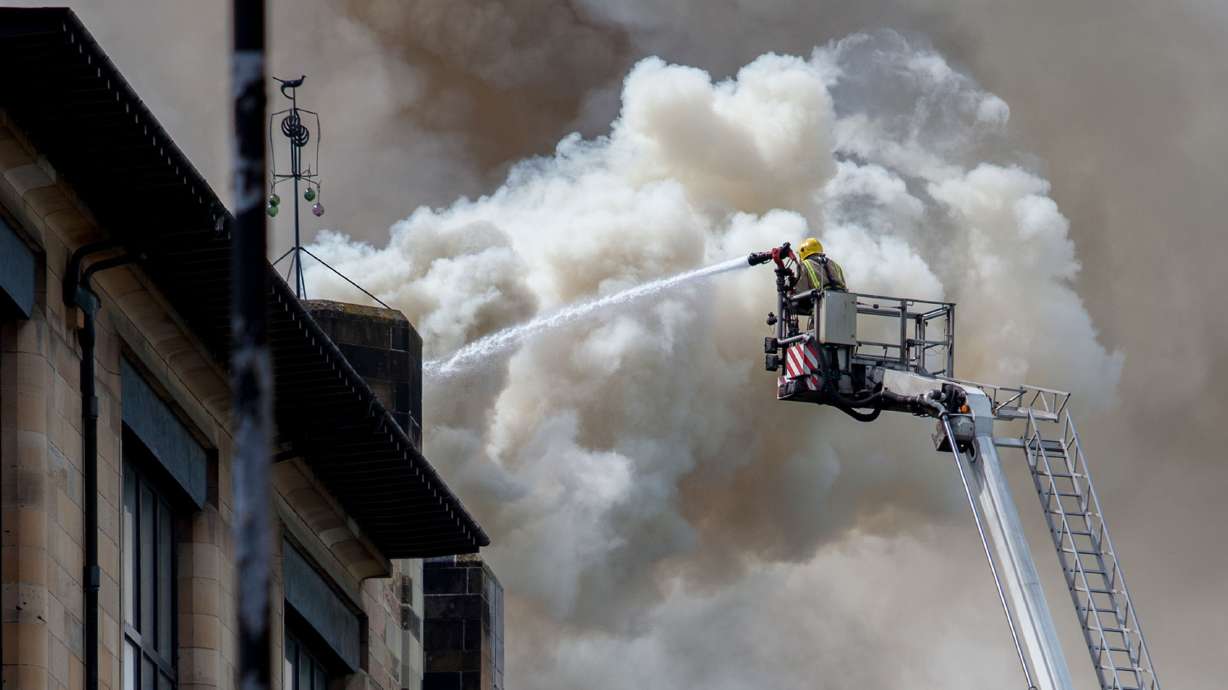 Fire crews save most of Glasgow School of Art