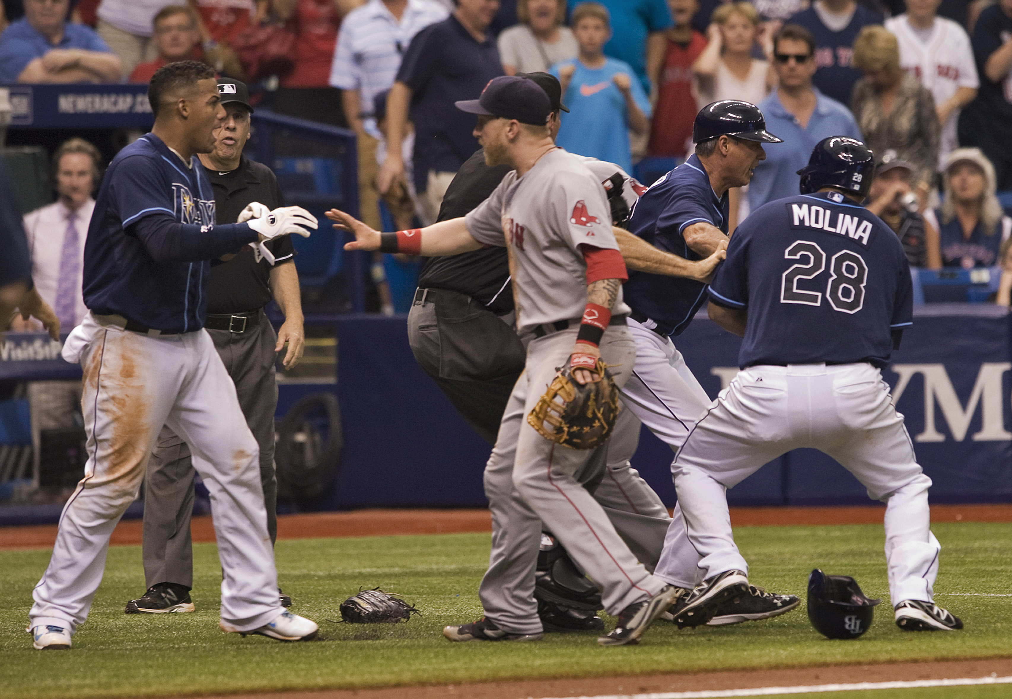 Rays get rowdy, send Red Sox to 10th straight loss