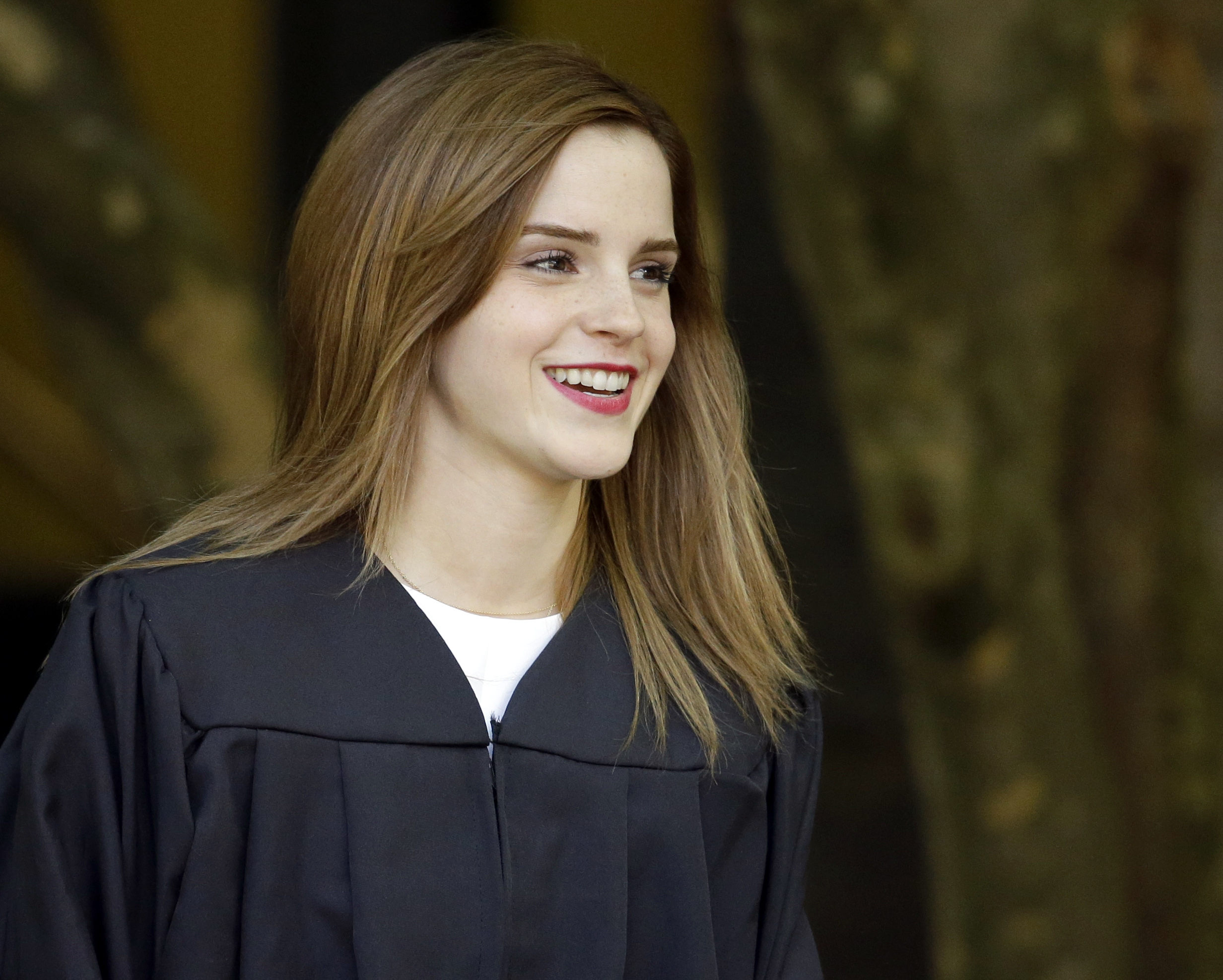 Brown won't discuss Emma Watson's graduation guard