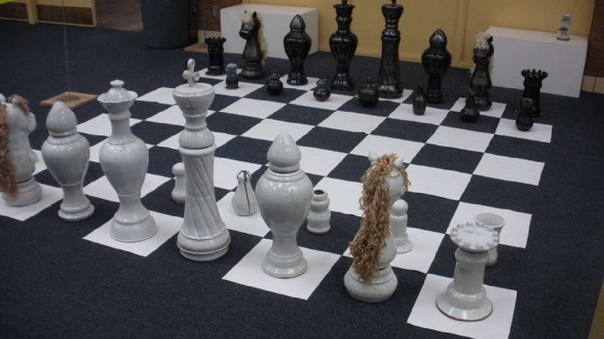 Woods Cross students create giant ceramic chess set