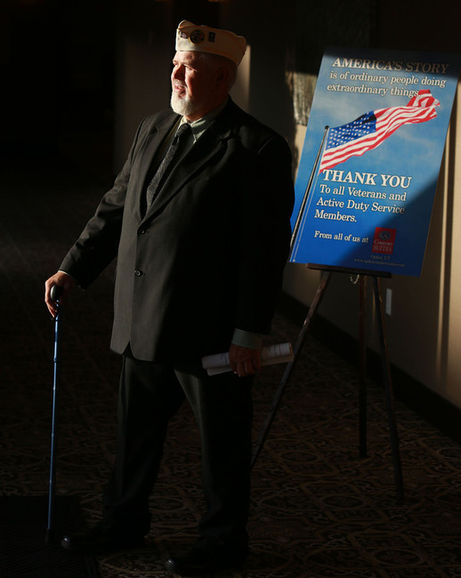 Vietnam veteran George Gutzmer poses for a photo at the Comfort 
Suites, where he is attending the Disabled Americans Veterans 
meeting, in Ogden on Friday, May 30, 2014.