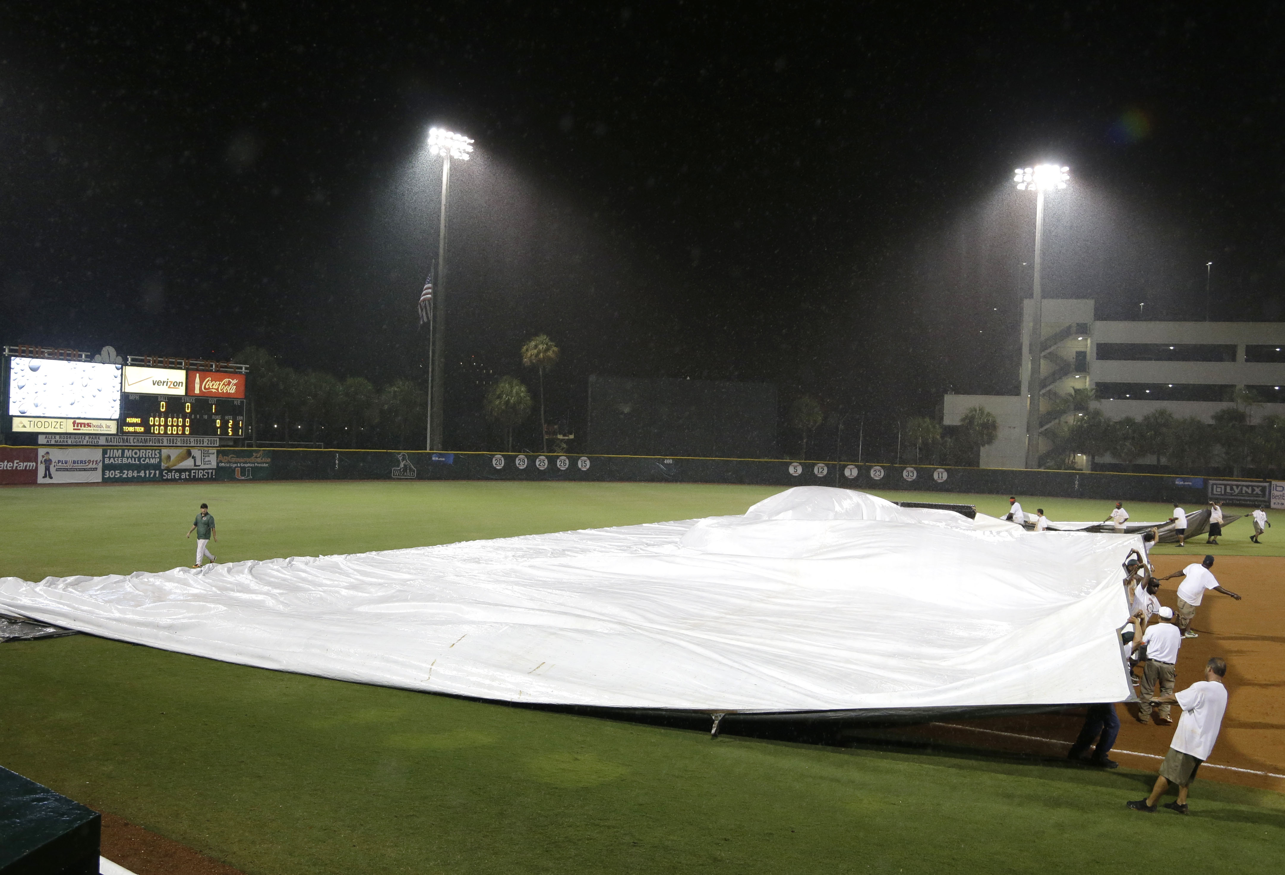 Miami-Texas Tech game suspended in 8th inning