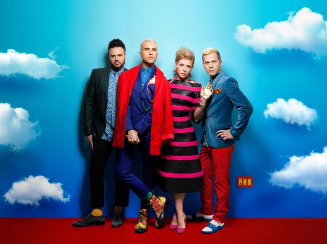 From left to right: Brandon Campbell, Tyler Glenn, Elaine Bradley and 
Chris Allen. (Photo: Andrew Zaeh, © 2014 Andrew Zaeh ALL RIGHTS 
RESERVED. Photographs can not be downloaded,)