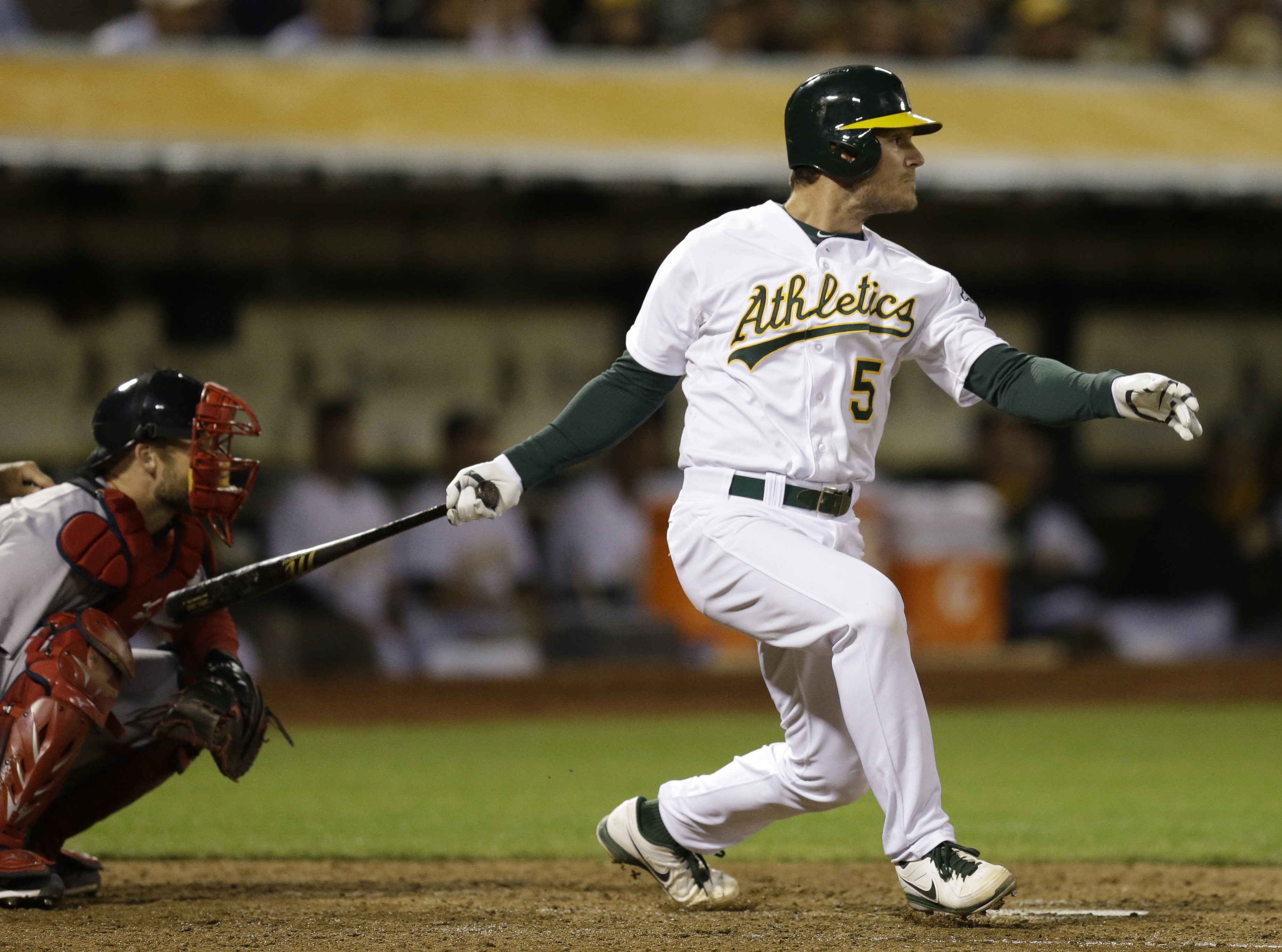 Kazmir takes shutout into sixth, A's top Red Sox