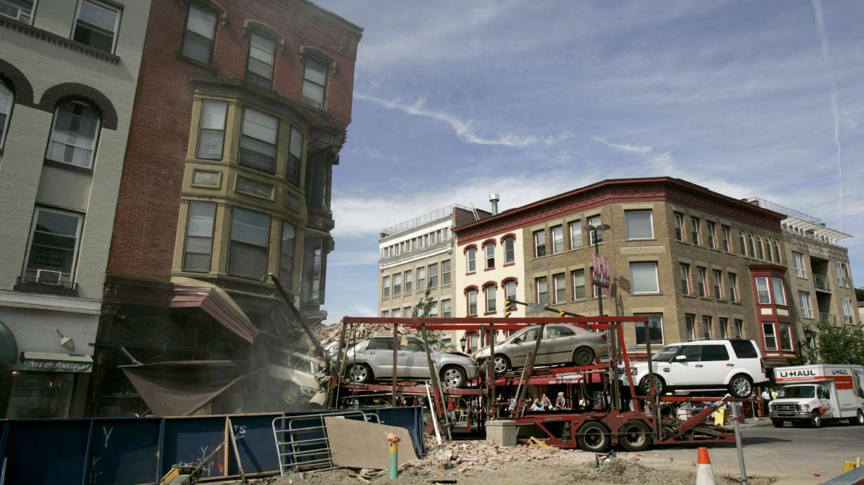 Car hauler crashes into upstate NY restaurant