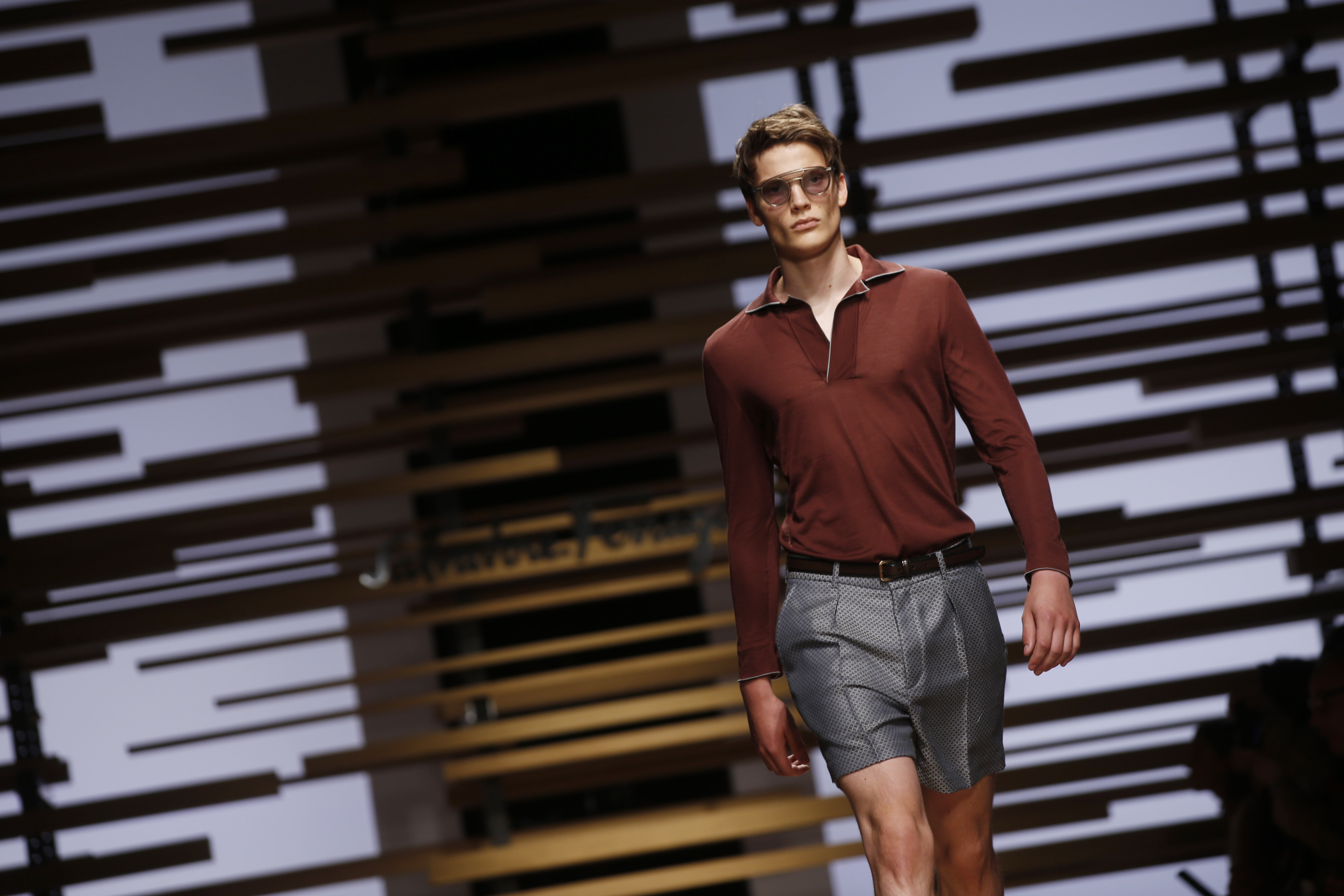 Ferragamo emphasizes fluidity with aqueous blue