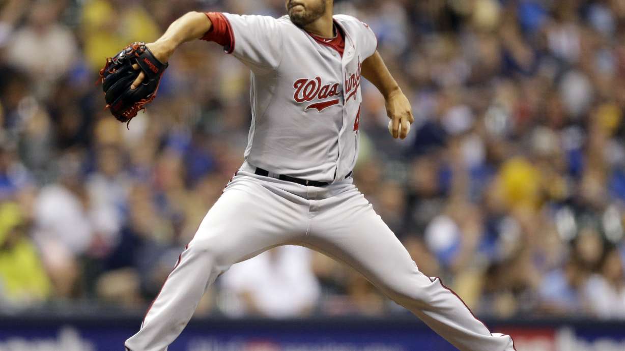 Gomez's streaks end, Brewers fall 3-0 to Nationals