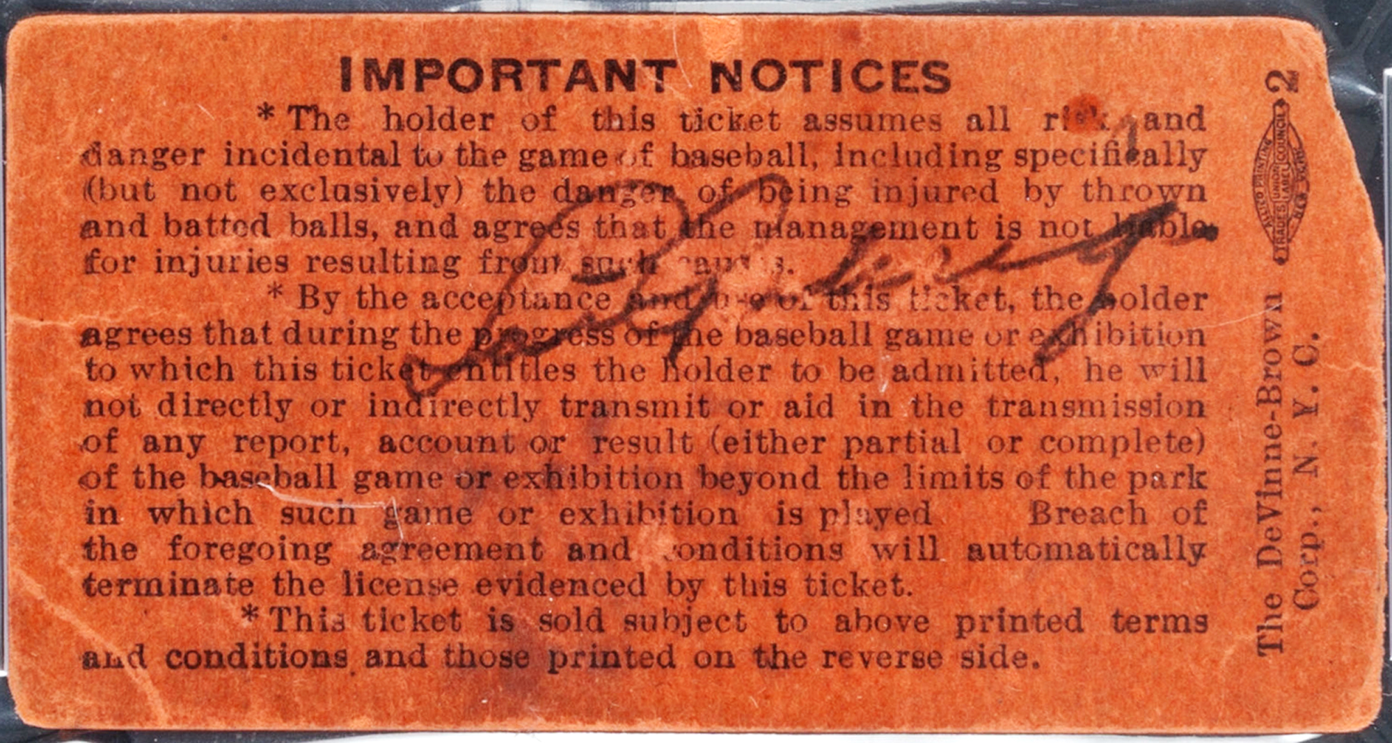 Signed ticket from Gehrig retirement hits auction