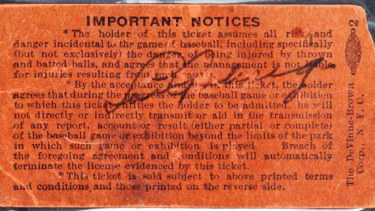 Signed ticket from Gehrig retirement hits auction