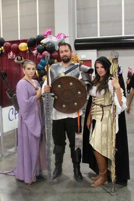 Fans cosplay at FantasyCon. The convention is an interactive
convention complete with sword fights, an archery range, glass
blowing and plenty of cosplay. (Photo: Cassandra Taylor)