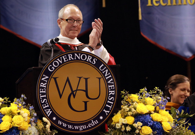 U.S. Undersecretary of Education Ted Mitchell gives the commencement address at the Western Governors University summer commencement ceremony at the EnergySolutions Arena in Salt Lake City on Saturday, July 12, 2014. (Photo: Kristin Murphy, Deseret News)