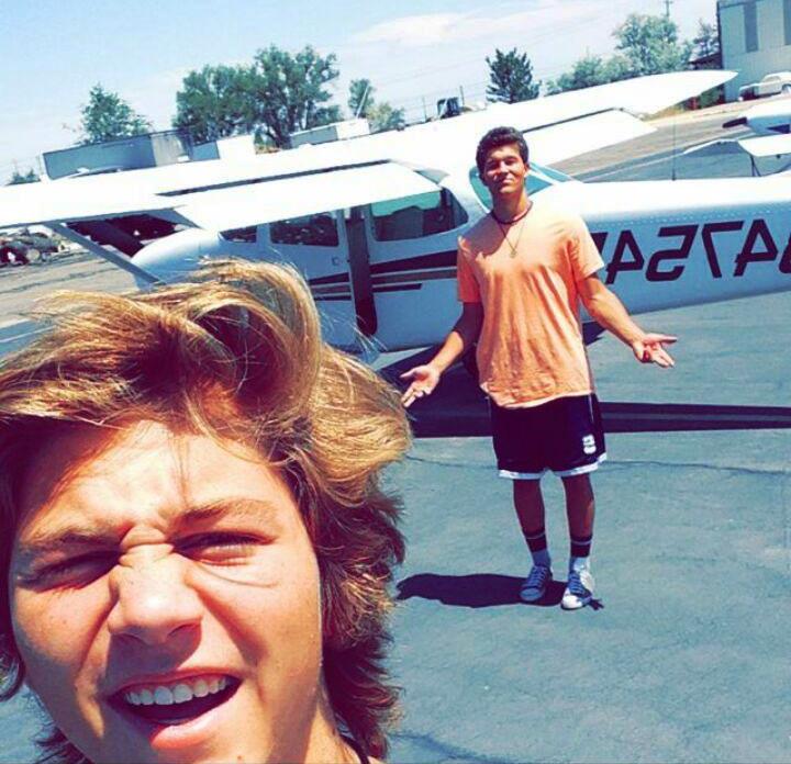 This Snapchat photo of Daulton and Jaxon Whatcott posing in front of the plane apparently just before it took off was posted on their father's Facebook page Monday. (Photo: Landon O'Camb)