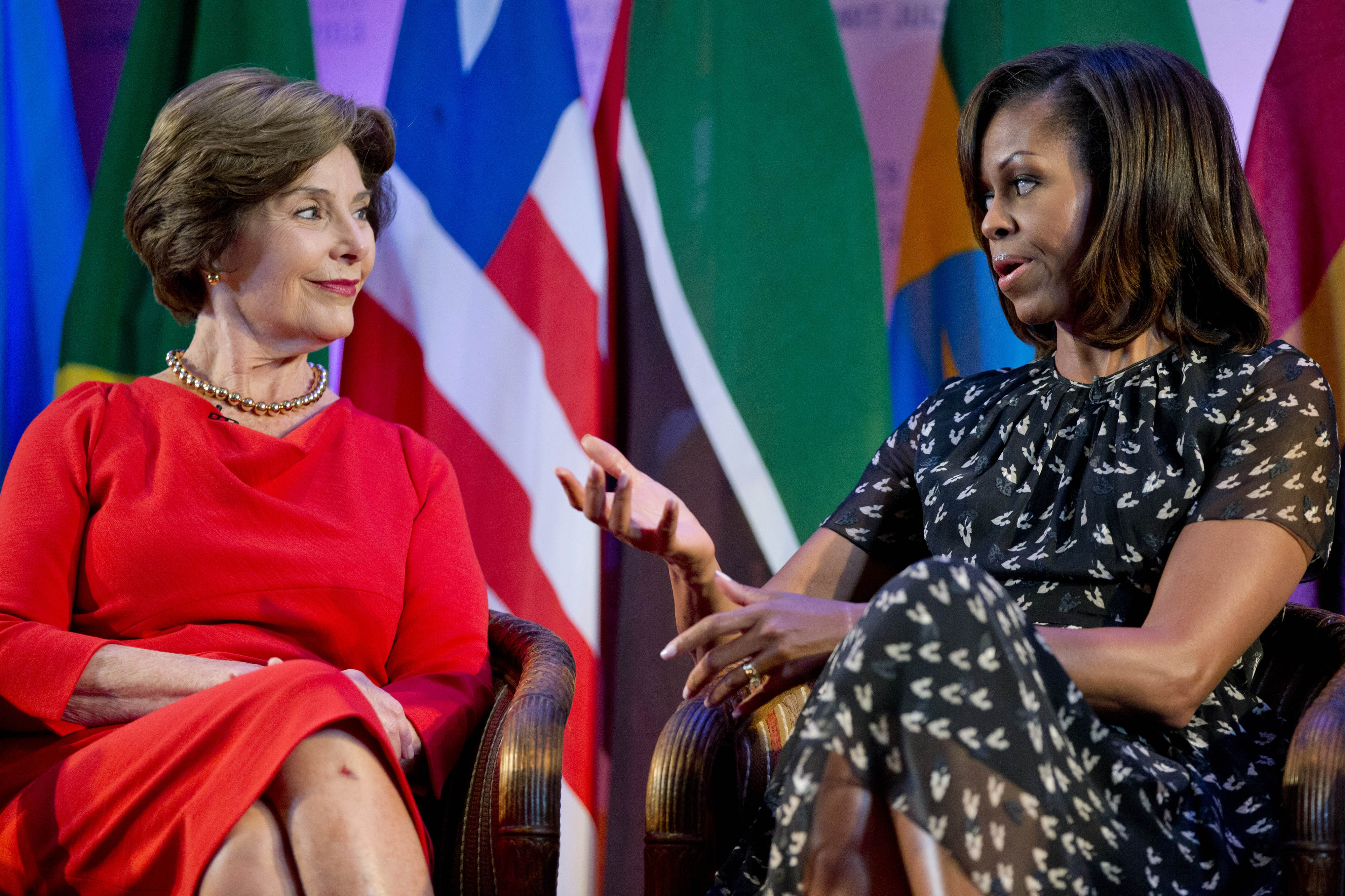 Obama, Bush 1st ladies press for girls' education