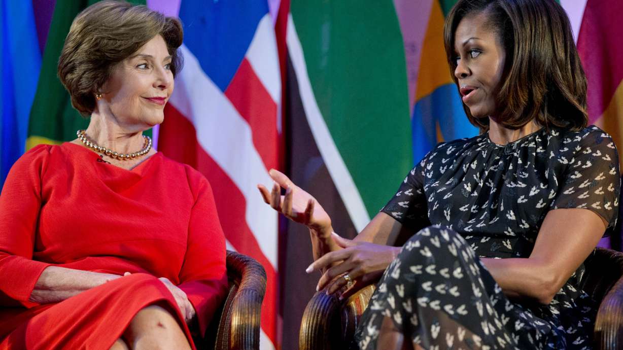Obama, Bush 1st ladies press for girls' education