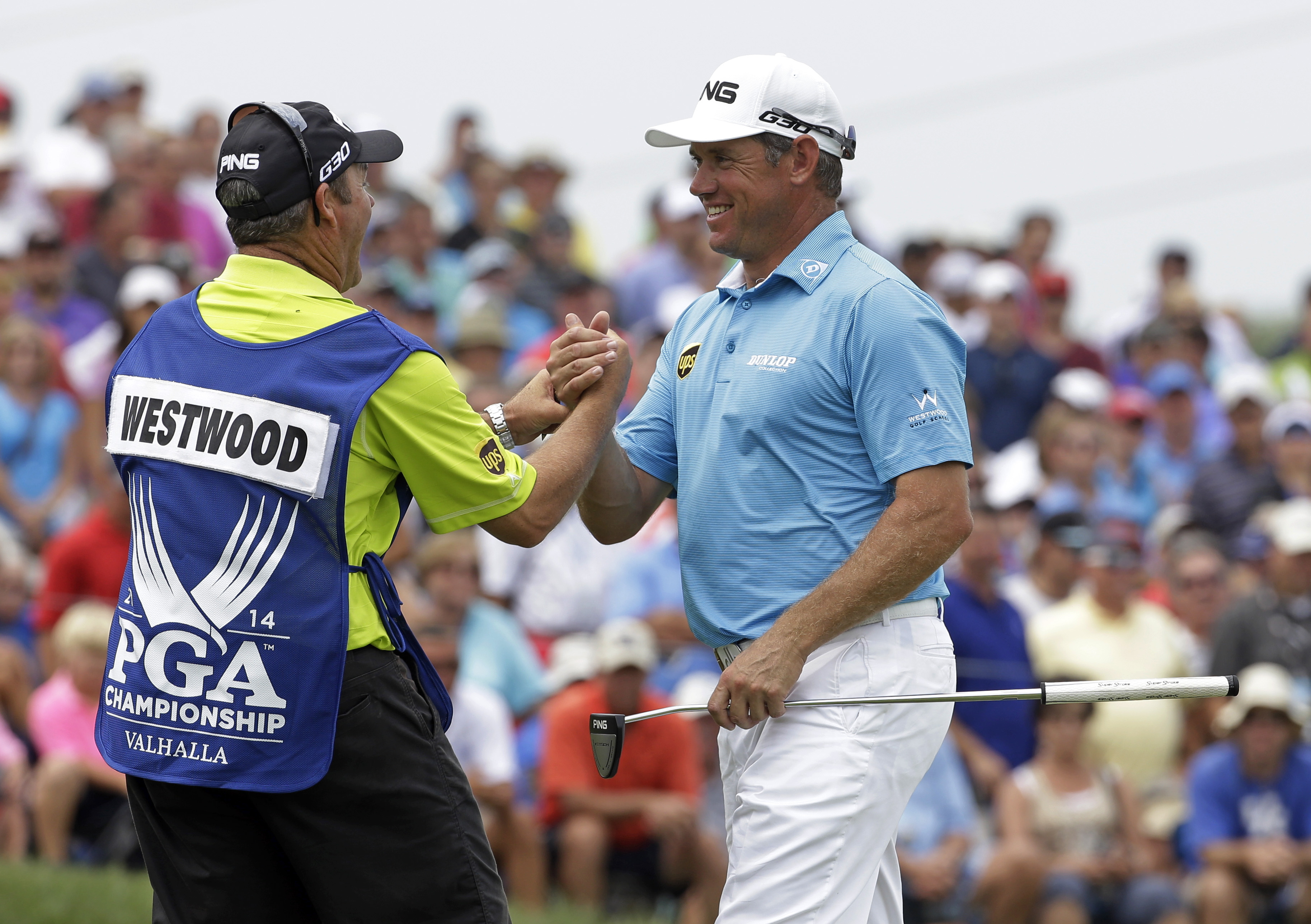 Westwood, still chasing a major, shares PGA lead