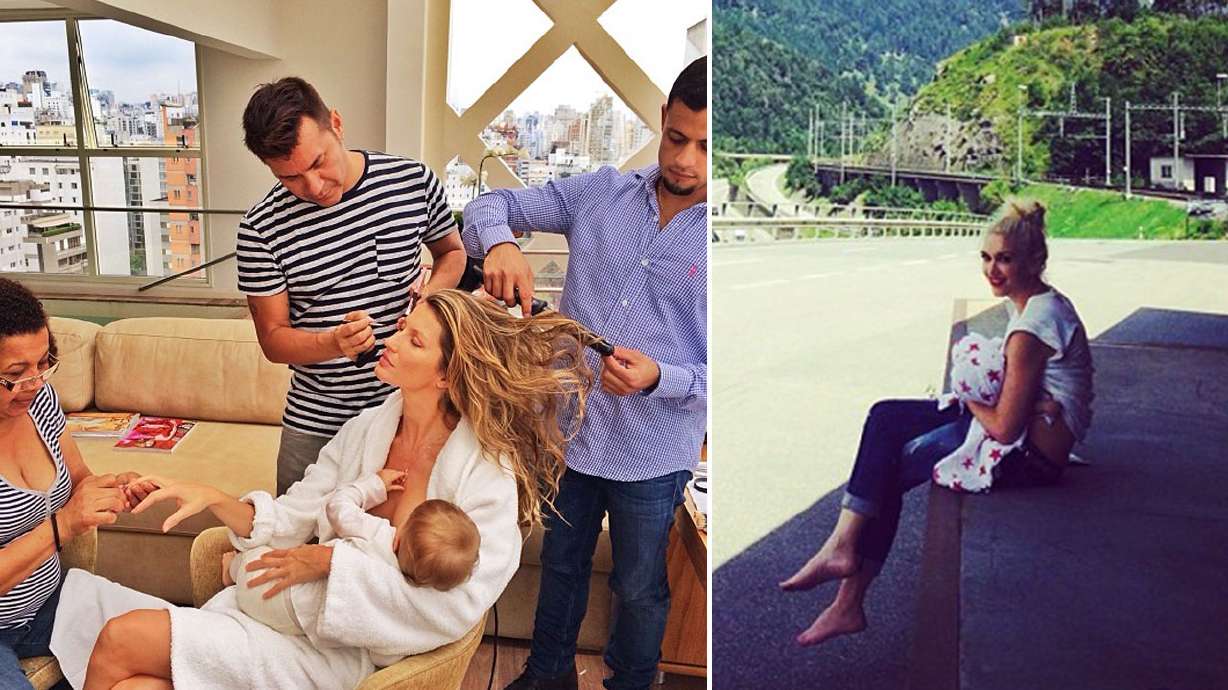 Celebrities support breastfeeding with glam photos; U.S. rates soar