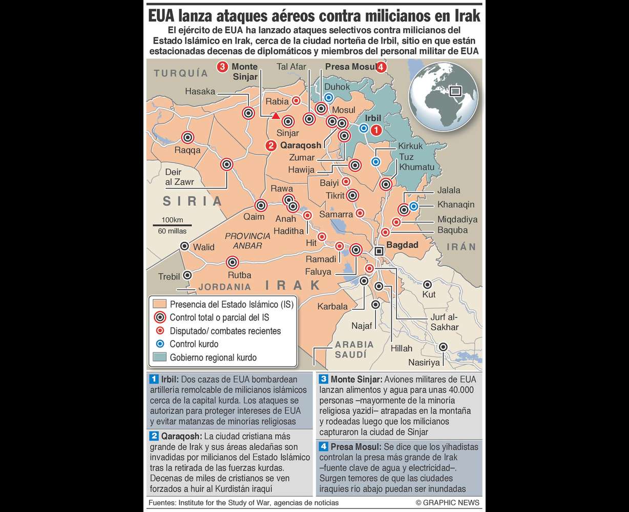 Aviones de EEUU atacan a milicios en Irak