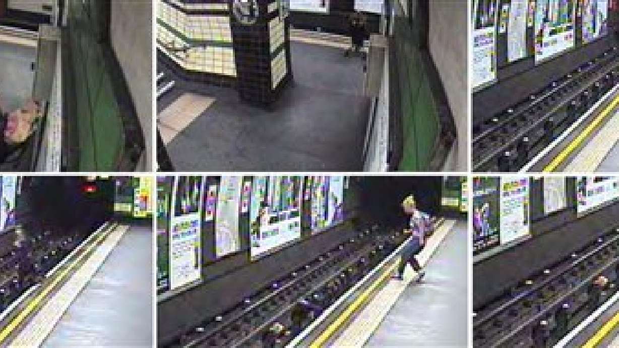 Imágenes de Bebé arrojado a rieles