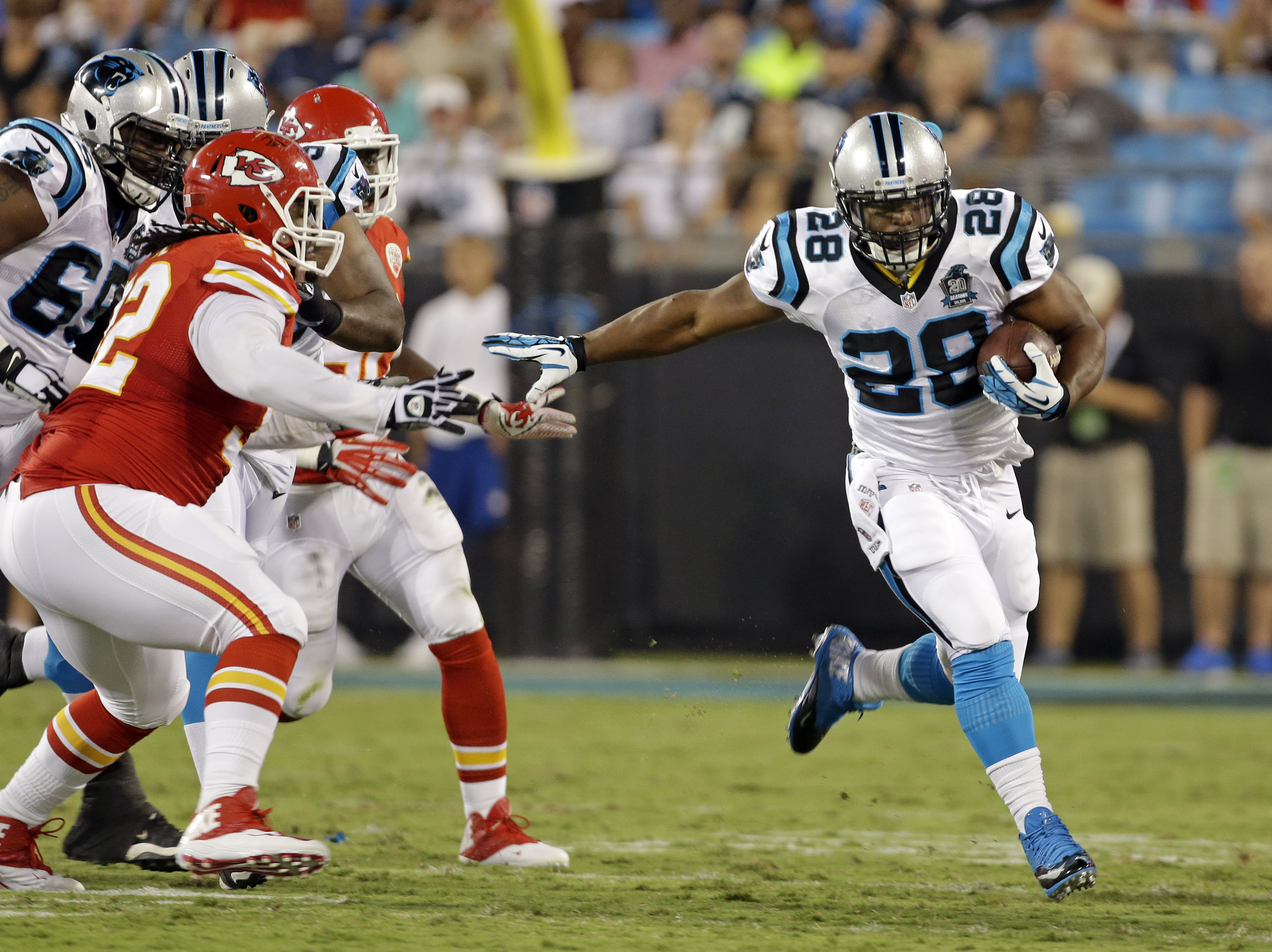 Newton, Stewart lead Panthers past Chiefs, 28-16