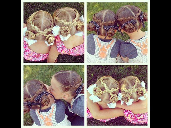 Peinados realizados por una madre a sus hijas gemelas obtienen atención internacional 