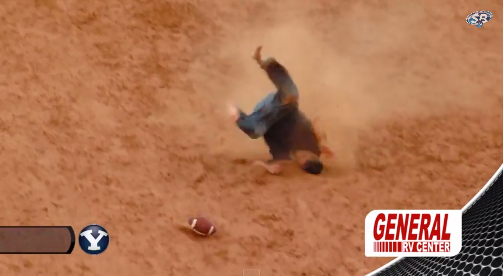 Dave Noriega taking a spill in Moab.